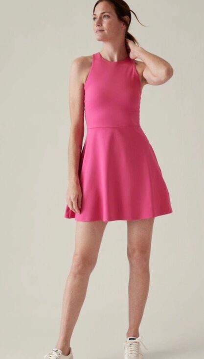 Athleta Dresses & Skirts - ATHLETA Stretchy Fit & Flare 'Conscious Dress' Pockets no shorts tennis outfit